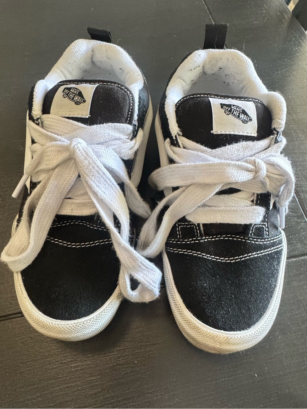 Vans Kids Chunky Black and White Low-Top Skate Sneakers